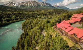 Kenai peninsula hotels lodges Exterior Aerial Kenai and river kpl 04